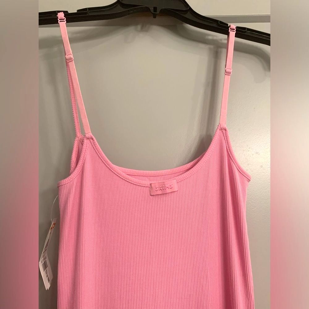 Skims Soft Lounge Long Slip Dress Cotton Candy Pink Size Large Barbiecore - Picture 6 of 13